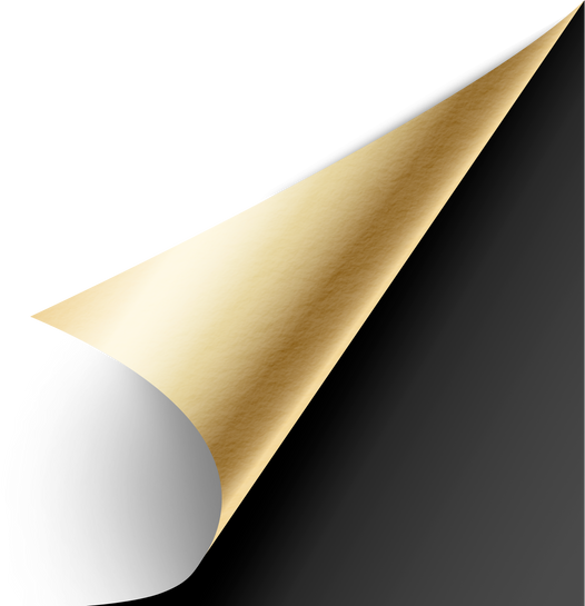 Folded Golden Page Corner with Black Background