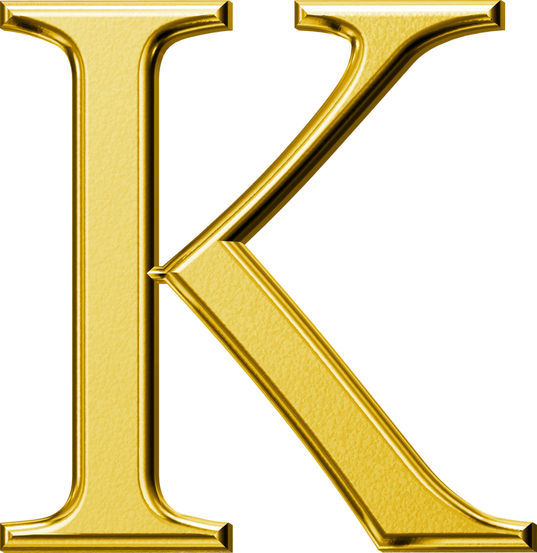Luxury gold letter K